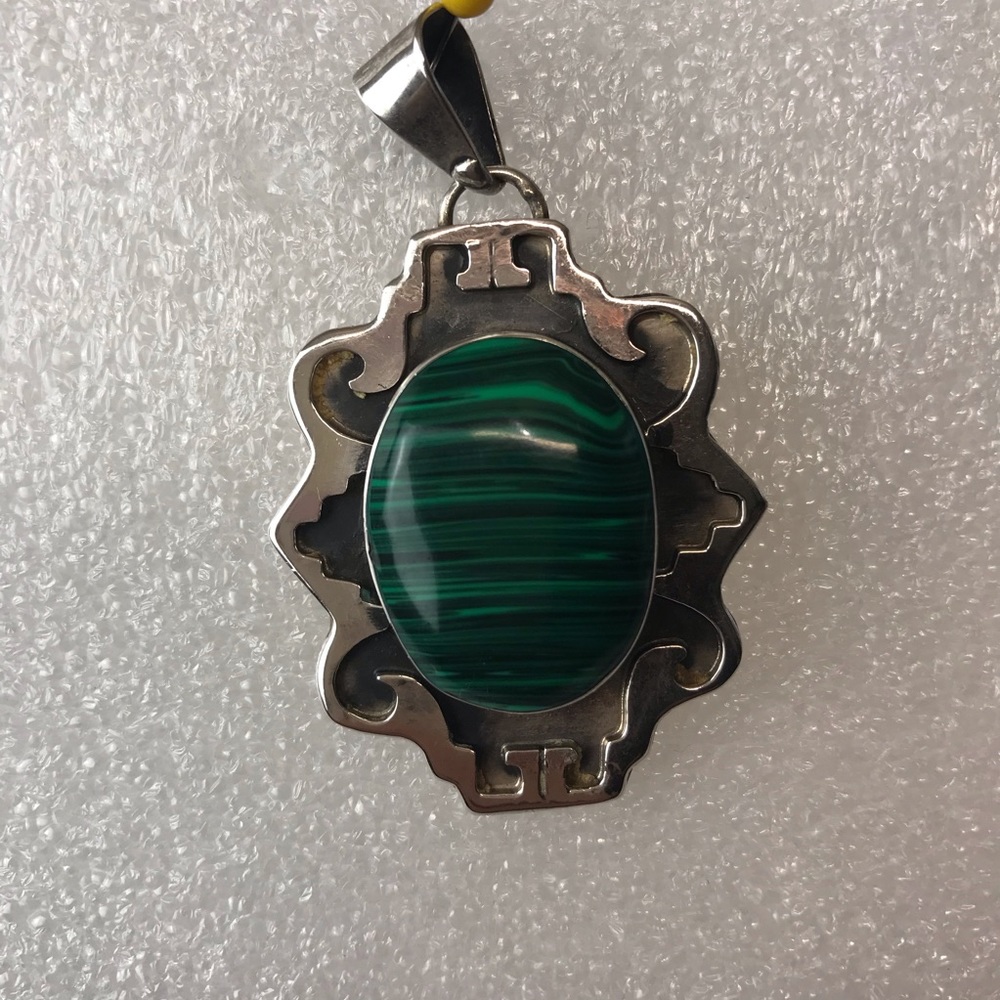 Malachite Sterling Silver Pendant
